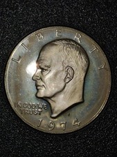 1974 S MINT USA EISENHOWER SILVER PROOF CASED DOLLAR IN MINT CONDITION