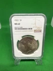 1922 Silver Dollar Peace NGC MS62 $1 Coin (274)