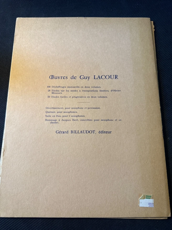 Epilogue Nocturne Saxophone Quartet by Aubert Lemeland Billaidot Music Book - Image 2 of 3