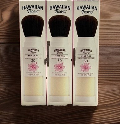 3 Pack Hawaiian Tropic Mineral Translucent Sunscreen Powder With Brush SPF 30