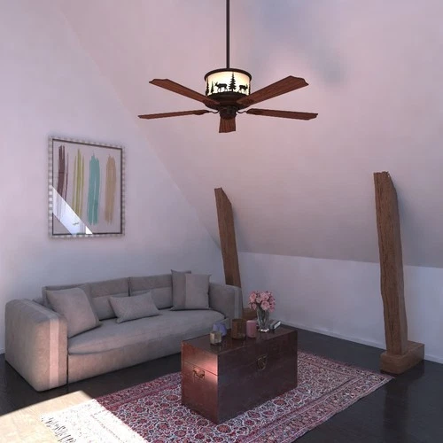 Yellowstone 4-Light Ceiling Fan in Rustic Style 18 Inches Tall and 56 Inches - Picture 5 of 5