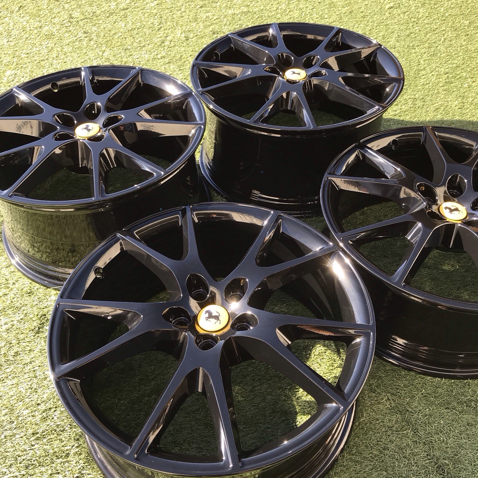 20 FERRARI CALIFORNIA T RIMS OEM STOCK FACTORY SET 4 WHEELS BLACK 242156