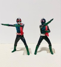 Kamen Rider Figures 2-Pk Set Hero Statues Used, some damage, No.1 & No.2