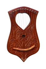Handmade Rosewood lyre harp 10 string Heart Flower Free tuning key & 5 strings