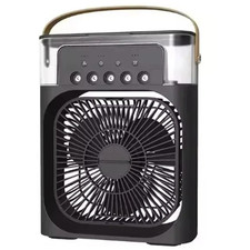 3-in-1 Desktop Fan, Humidifier & LED Night Light, Silent 3-Speed Air Cooler