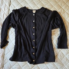 L.L.Bean Women's Black Cotton Cardigan