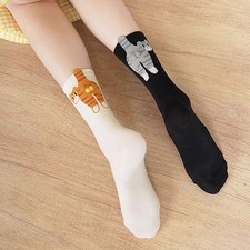 2 Pair Women's Cute Cat Socks, Funny Novelty Animal Cat with Balls Socks Gift