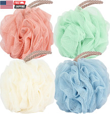 Loofah Sponge 60G Shower Loofahs 4 Colors Bath Sponges Mesh Balls for Body Scrub