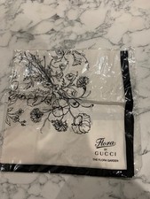NEW Flora By Gucci Silk Scarf The Flora Garden Black &White Limited Edition