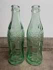 2-Vintage Coca-Cola Green Tint Glass Bottles Used - Fast Ship