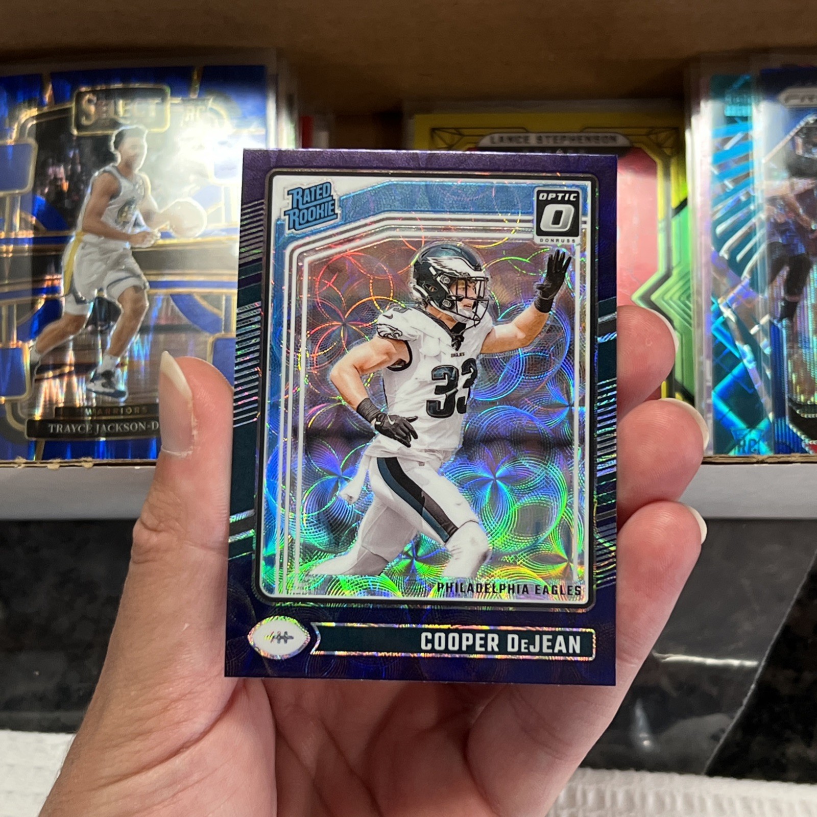 COOPER DEJEAN 2024 DONRUSS OPTIC RATED ROOKIE #221 PURPLE SCOPE RC