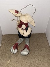 Hanging Primitive Easter Bunny With Baby