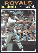 Vintage 1971 Topps # 35 Lou Piniella Kansas City Outfield EC