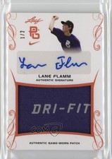 2017 Leaf Perfect Game National Showcase Orange 1/2 Lane Flamm Patch Auto 4f5