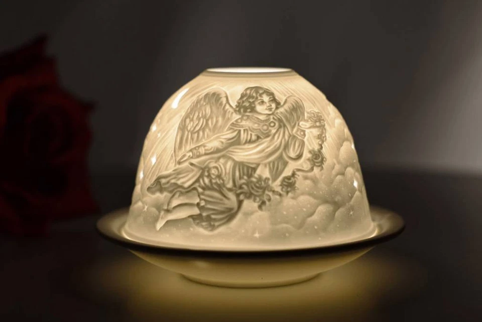 Dome Light, Nr. 32038 Engel Teelichthalter Windlicht Dekolicht Porzellan - Bild 1 von 4