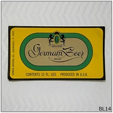 German Beer Brand German Brewing USA Beer Label (BL14)