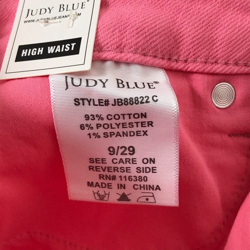 NEW Judy Blue High Rise Control Top Wide Leg Crop Jeans Women's Size 9/29 Pink - Picture 13 of 14