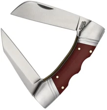 Rough Ryder Double Lockhorn Pocket Knife Stainless Steel Blades Micarta Handle
