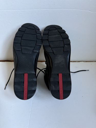 BOTAS PRADA DE SEGUNDA MANO PARA HOMBRE HiGH TOP ZAPATOS CUERO TALLA 9US - Imagen 15 de 15