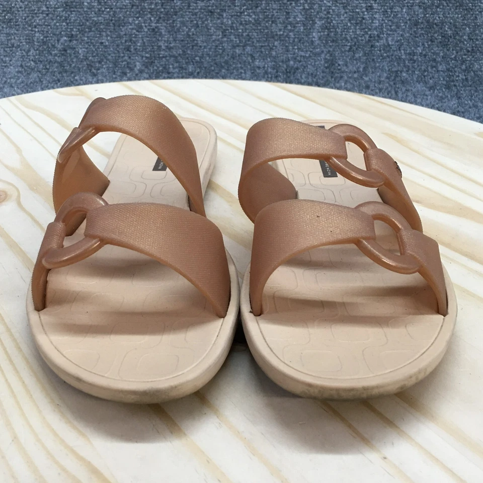 Ipanema Sandals Womens 9 Slip On Two Strap Slide Brown Leather Casual Flats - Image 4 of 4