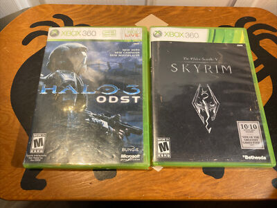 Lot Of 2 XBOX 360 Games: Halo 3 ODST & The Elder Scrolls V SKYRIM w