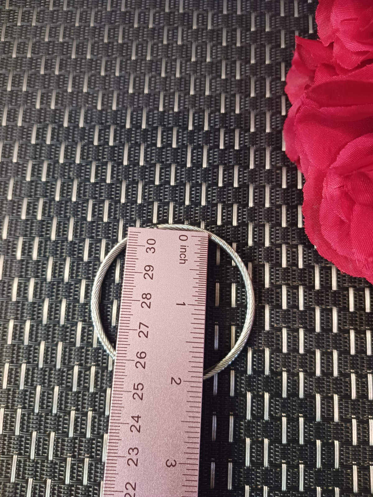 Basic Silver Colored Cable Bangle Moderate Bracel… - image 4