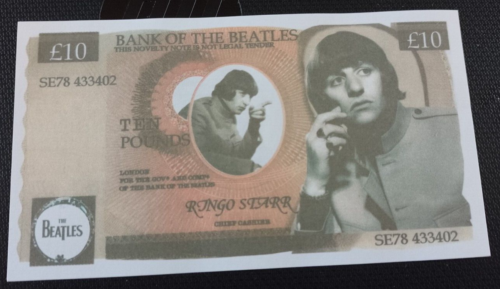 BEATLES BANKNOTE £10 RINGO STAR MINT - Afbeelding 1 van 1