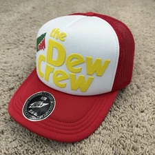Mountain Dew Hat The Dew Crew Adjustable Trucker Snapback Lids Exclusive Red Cap