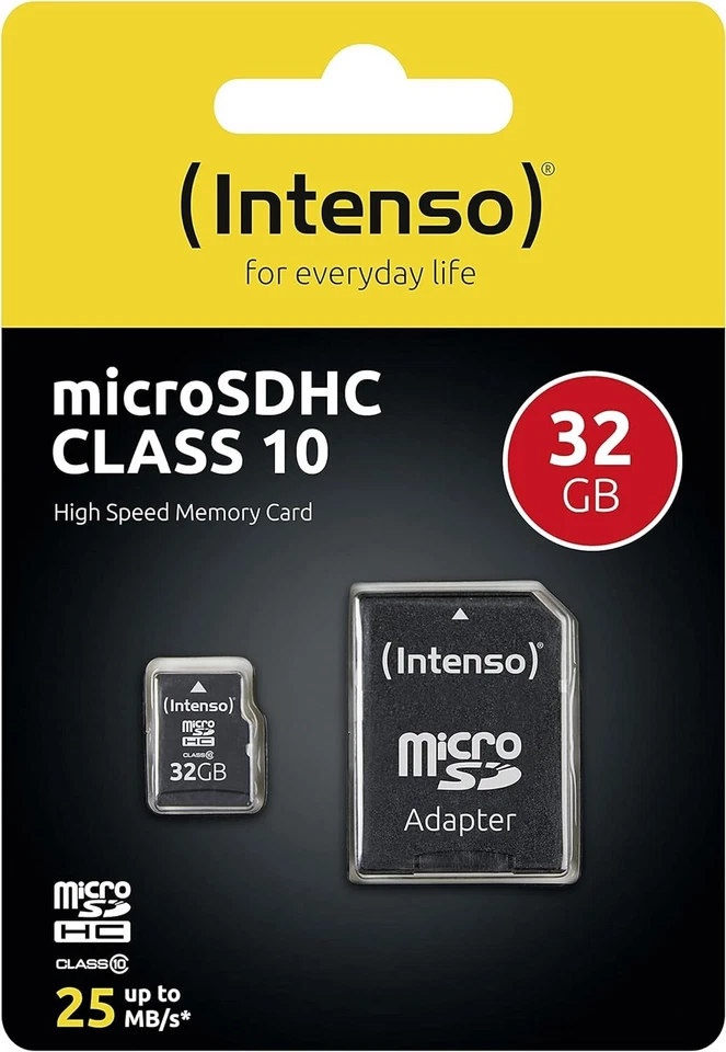 Intenso Scheda di memoria microSDHC da 32 GB, Classe 10 - con Adattatore SD - Immagine 2 di 2