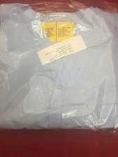 NEW LOT OF 5 UNICOR Pajama Shirt Light Blue Medium Snap Buttons