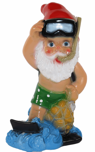 Enano de Jardín Decoración Figura Enano Taucher Con Snorkel de Plástico H 35cm - Imagen 1 de 5