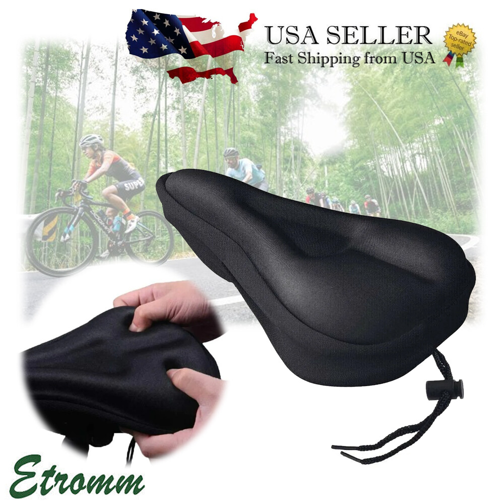 Soft Padded Bicycle Wide Seat Cover Gel Cushion Sporty For
