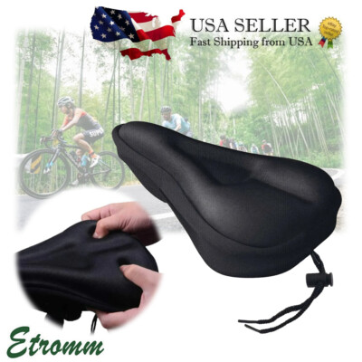 Soft Padded Bicycle Wide Seat Cover Gel Cushion Sporty For Mountain Bike  Saddle