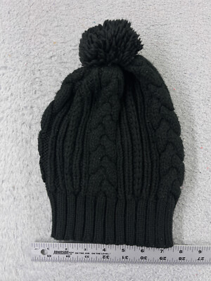 Merona Beanie Toque Womens One Size Black Cable Knit 100  display picture 2