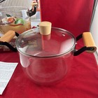 Glass Cooking Pot 3.5L Heat Resistant Simmer Pot Clear Glass Pot BoroSilicate