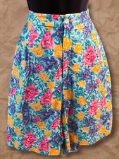 Womens Vintage David Brooks Green Multicolor Floral Bloomer Shorts US Size 16/XL