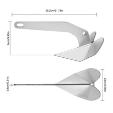 Delta 14 lb 7 kg Style Boat Anchor, Stainless Steel Boats from 20-35 ft*