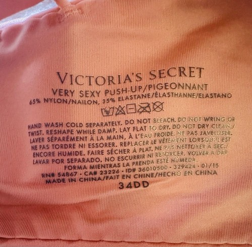 Victoria's Secret Very Sexy Push Up Front Close Light Pink Bra 34DD *NWT* - 第 8/9 張圖片