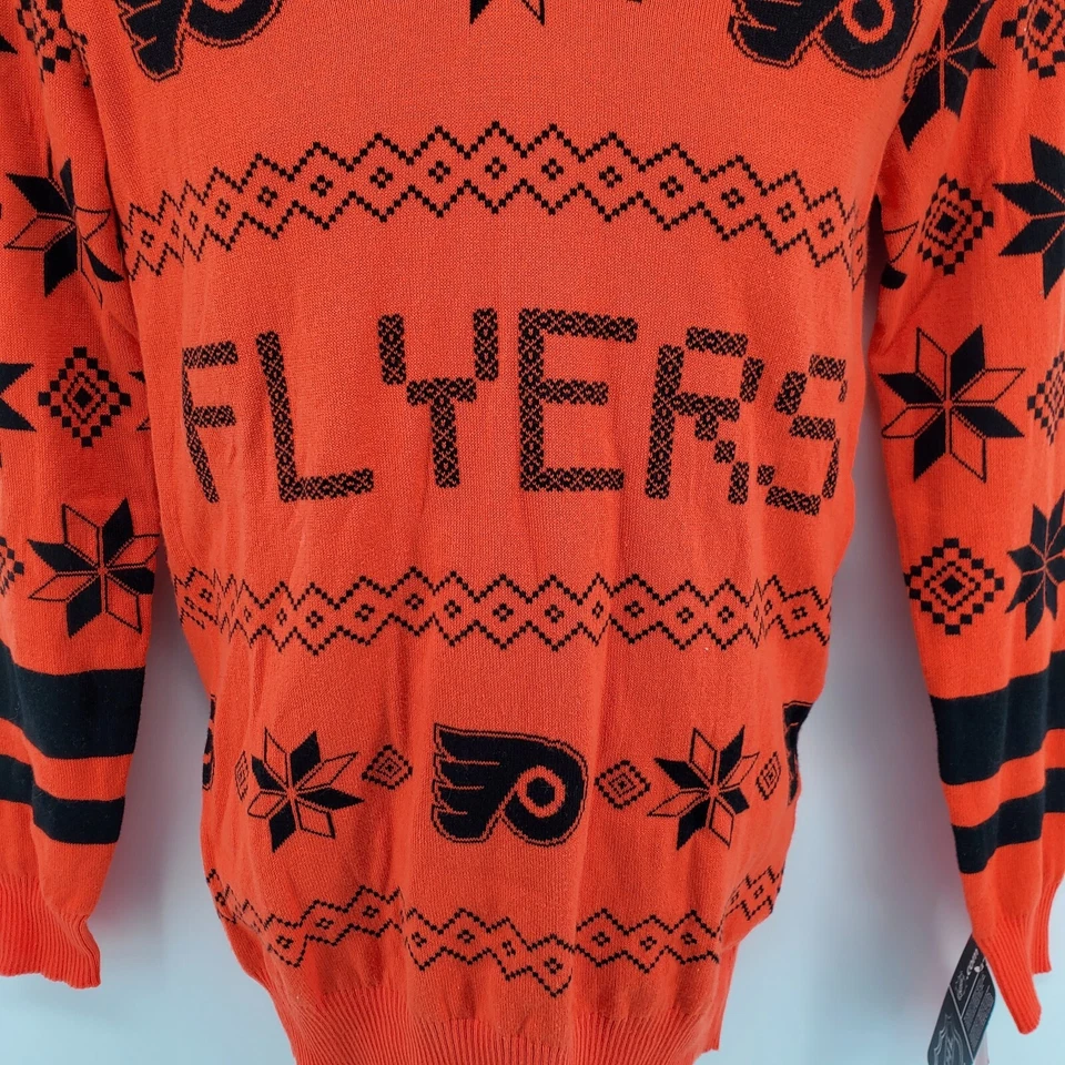 Suéter Philadelphia Flyers Feo Navidad Talla M Naranja Foto 2 de 4