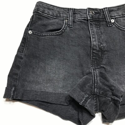 Wild Fable Shorts Womens Size 00/24R Highest Rise Cuffed Black Denim Stretch