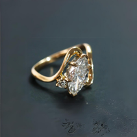 18 Karat Gelbgold Verlobungsring Marquise 1,70 Karat Igi Lab Created Diamant