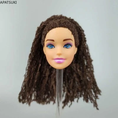 Braunes Zopfhaar Puppenkopf 1/6 Ersatz Puppenkopf für Barbie 11,5“ Puppe DIY - Bild 1 von 4
