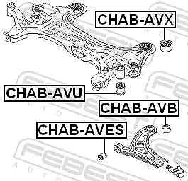 Boccola braccio oscillante Assale anteriore inferiore CHAB-AVES FEBEST