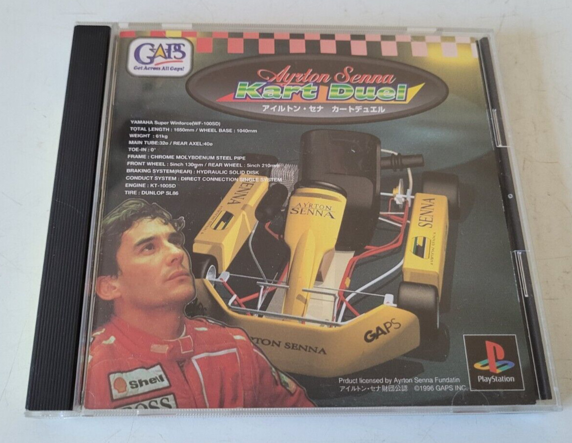 Jeu PS1 Ayrton Senna Kart Duel – Sunsoft – Course Arcade – Bon état
