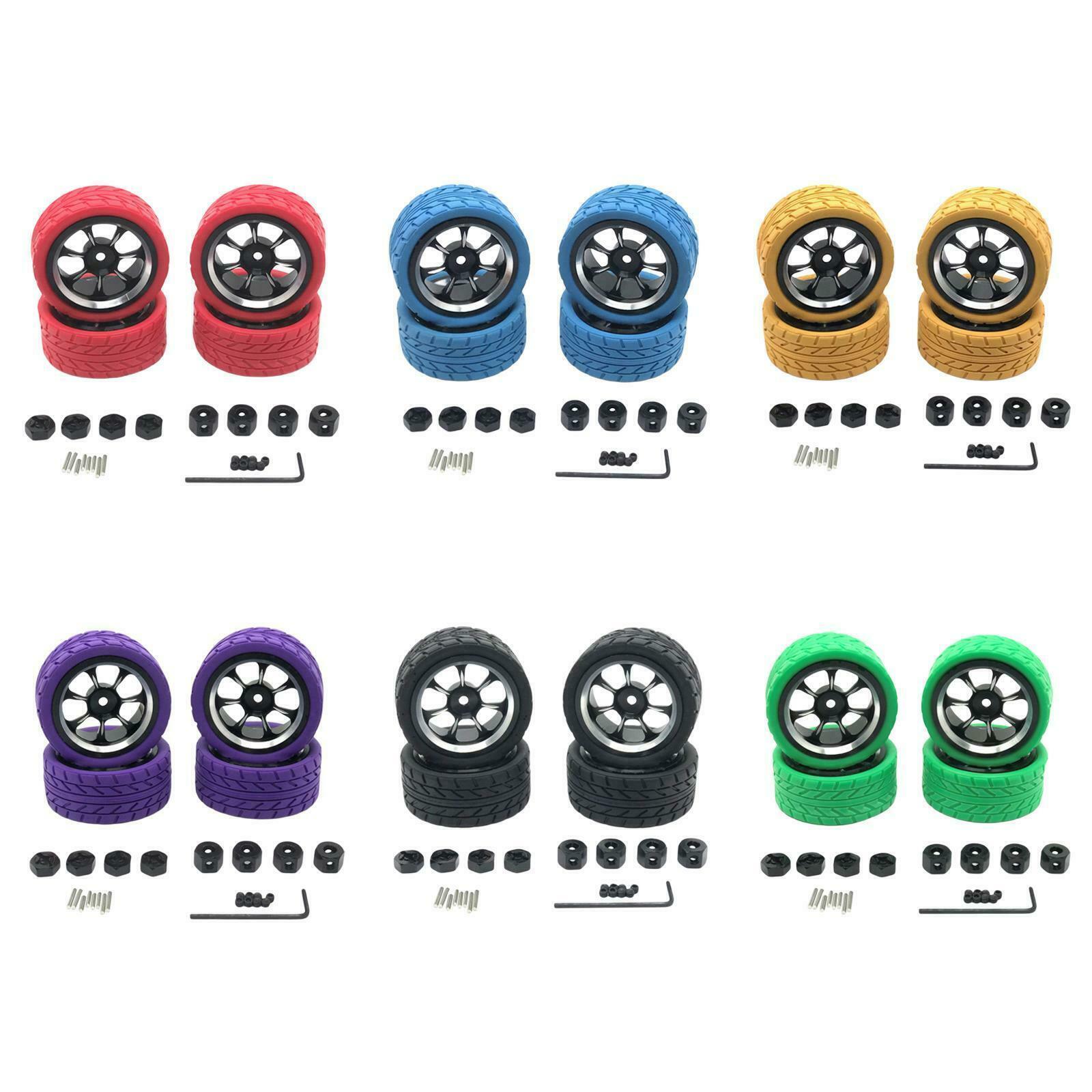 4Pcs RC Wheel Rims & Tires Kit For Wltoys 144001 144002 144010 1/14 RC Car