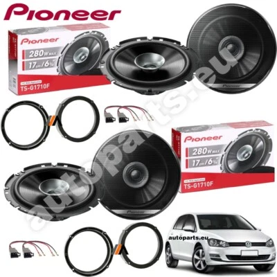 Kit 4 Câsses Pioneer Avant Arrière Doppio Cono Pour Volkswagen Golf 7 VII - Photo 1/4