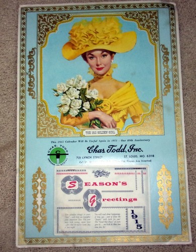 Vtg 1971 Calendar CHAS TODD INC. ST LOUIS MISSOURI  Season's Greetings