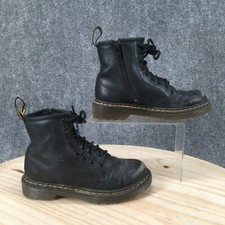 Dr Doc Martens Boots Youth 1 Girls 1460 Airwair Side Zip Lace Up Bootie Black