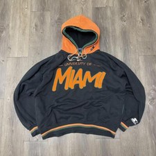 Vintage Starter Miami Hurricanes Double Hooded Hoodie Large