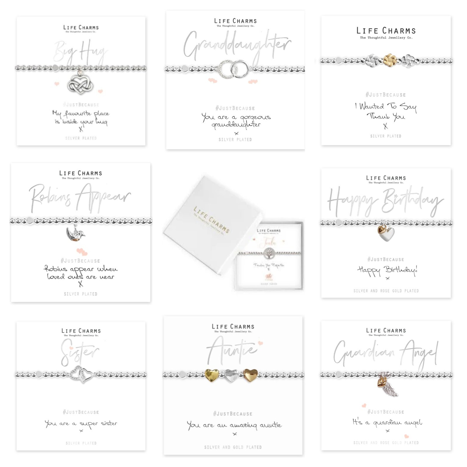 Life Charms bracelets like joma. gift for birthday, occasion silver